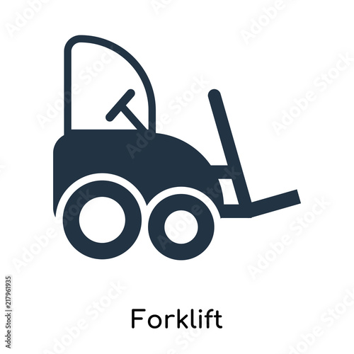 Forklift icon vector isolated on white background, Forklift sign , symbols or elements in filled style