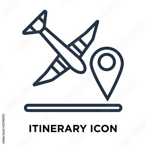 itinerary icon isolated on white background. Modern and editable itinerary icon. Simple icons vector illustration.