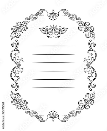 Canvas Print Floral borders and Frames with place for text
