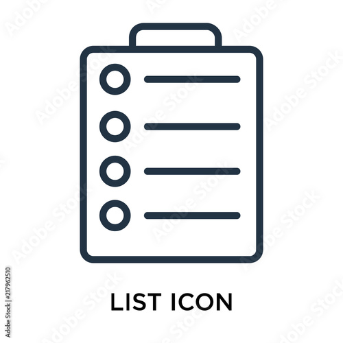 list icon isolated on white background. Simple and editable list icons. Modern icon vector illustration. © CoolVectorStock