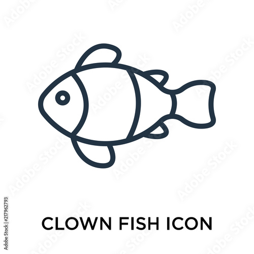 Photography clown fish icons isolated on white background