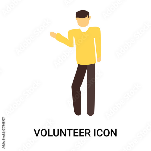 volunteer icon isolated on white background. Simple and editable volunteer icons. Modern icon vector illustration.