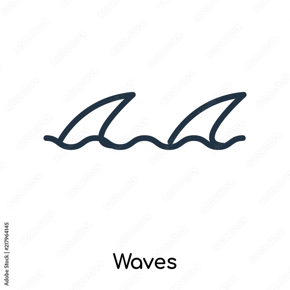 waves icons isolated on white background. Modern and editable waves icon. Simple icon vector illustration.
