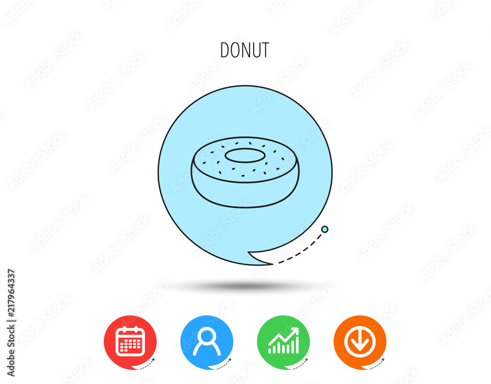 Donut icon. Sweet doughnuts sign. Donut icon. Sweet doughnuts sign.