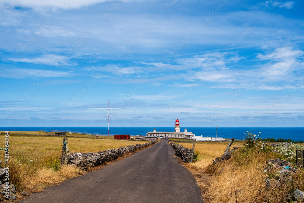 Path to a lighthouse in Flores Island Azores