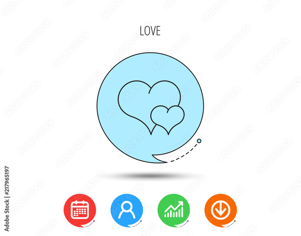 Love heart icon. Couple romantic sign. Love heart icon. Couple romantic sign.