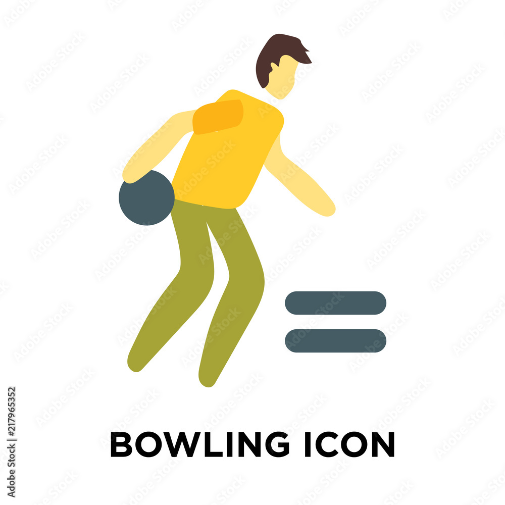 Naklejka premium bowling icon isolated on white background. Simple and editable bowling icons. Modern icon vector illustration.