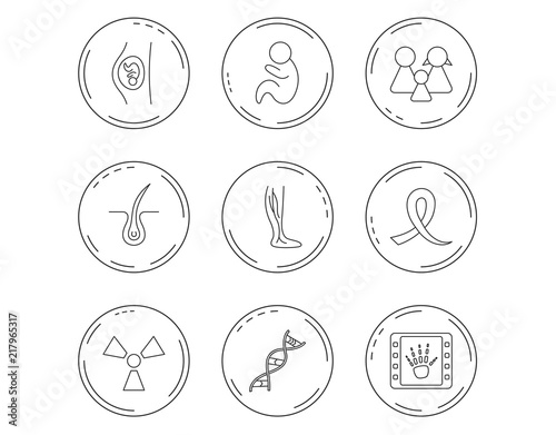 Pregnancy, pediatrics and family icons. Medical.