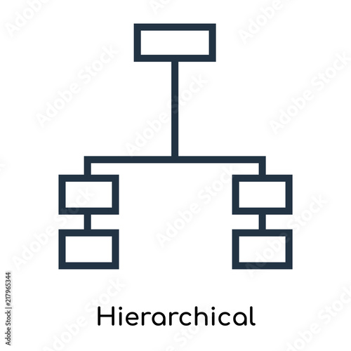 hierarchical structure icon isolated on white background. Modern and editable hierarchical structure icon. Simple icons vector illustration.