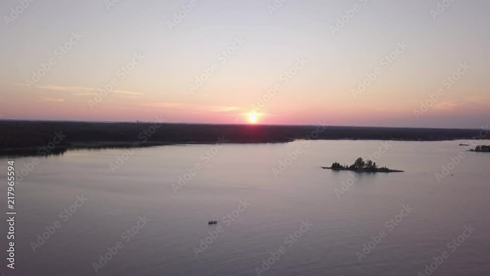 Evening flight with the view of a Swedish sunset. Evening flight with the view of a Swedish sunset.