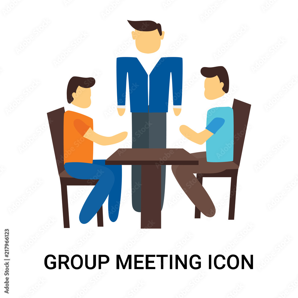 group meeting icon isolated on white background. Simple and editable group meeting icons. Modern icon vector illustration. group meeting icon isolated on white background. Simple and editable group meeting icons. Modern icon vector illustration.