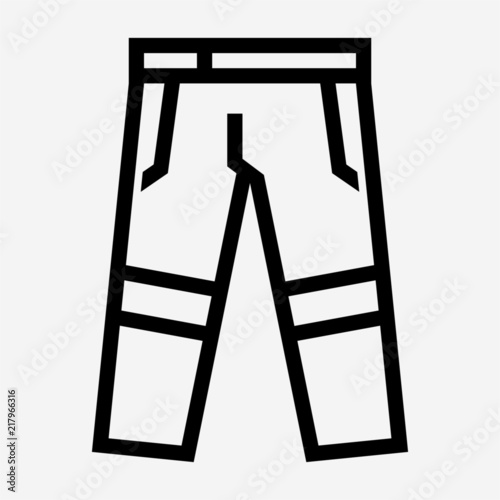 Outline labor trousers pixel perfect vector icon