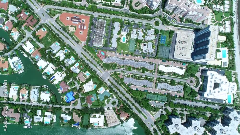 Drone shot revealing and flyover of Key Biscayne, Miami, Florida. Drone shot revealing and flyover of Key Biscayne, Miami, Florida.