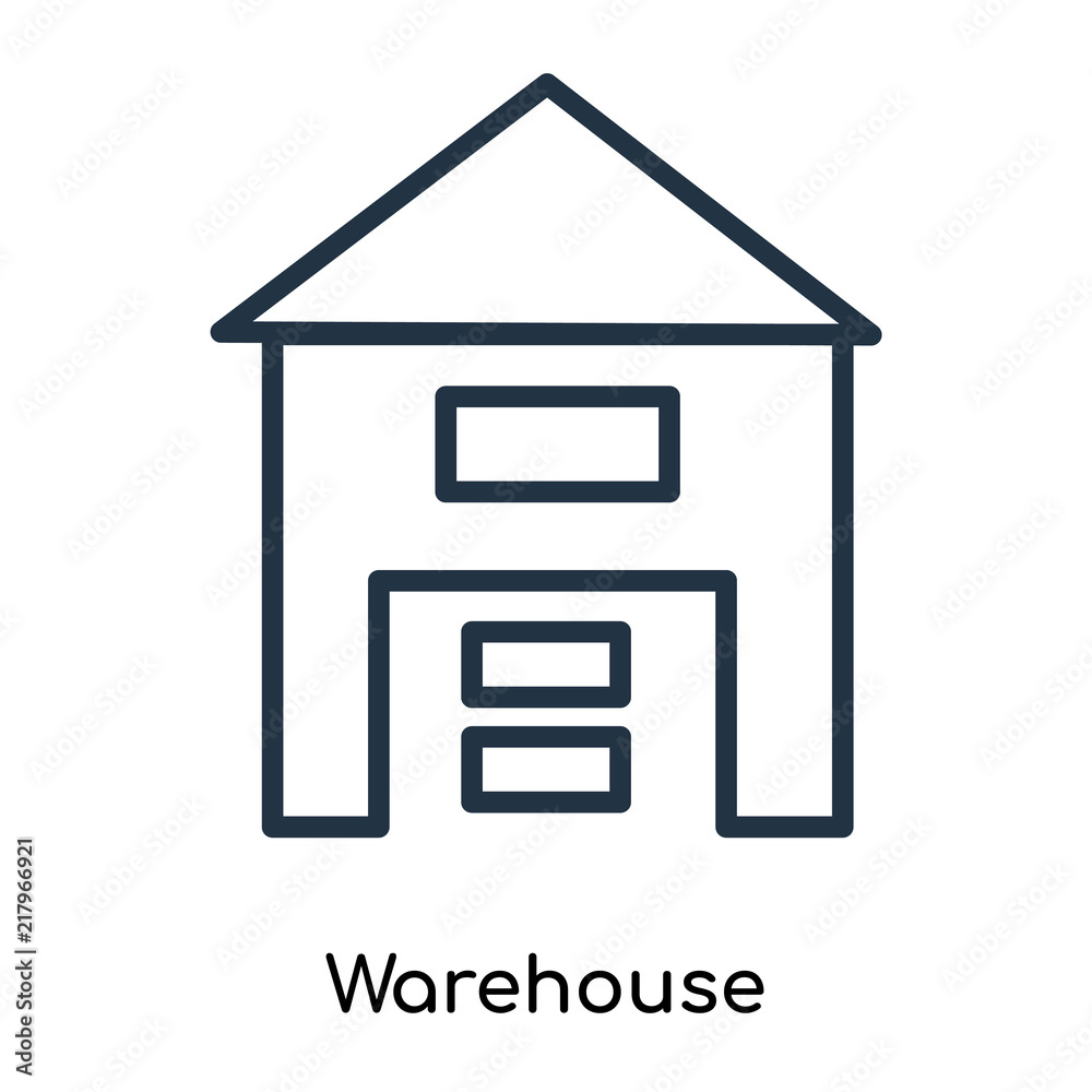 warehouse icons isolated on white background. Modern and editable