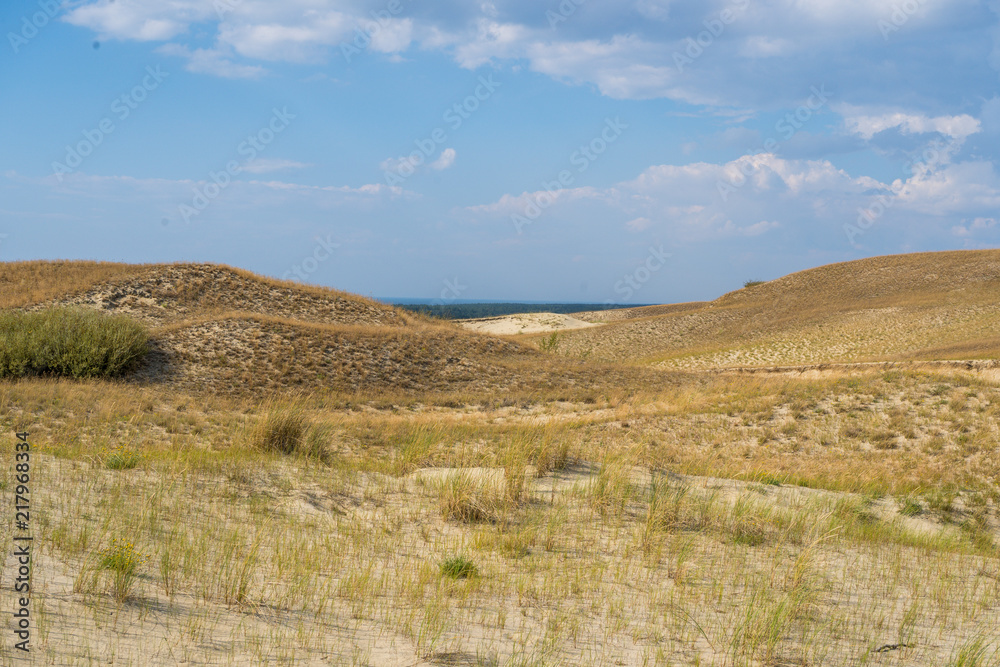 Curonian Spit deserted dune landscape in Lithuania