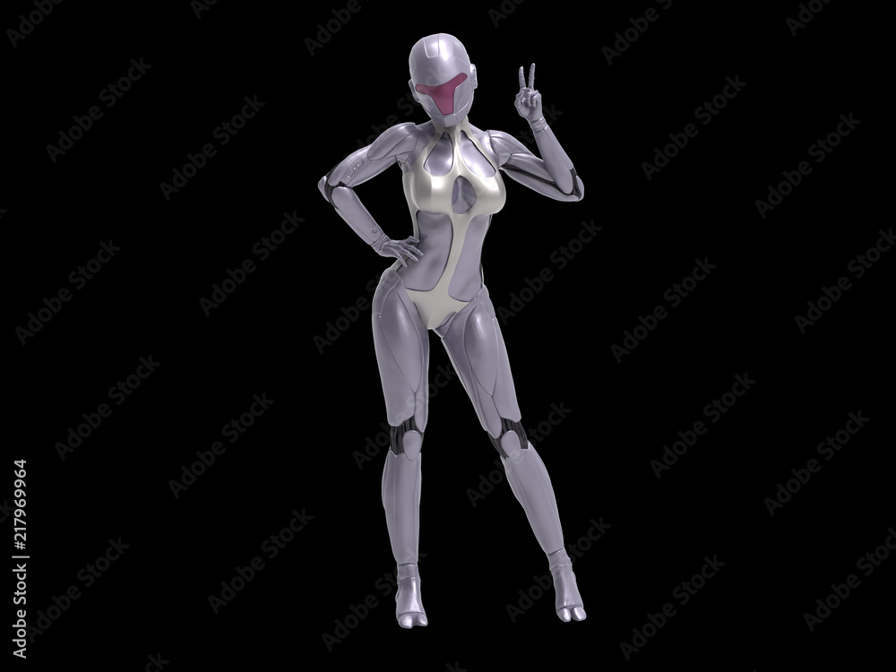 Robotic Cyber Woman 3D Rendering Robotic Cyber Woman 3D Rendering