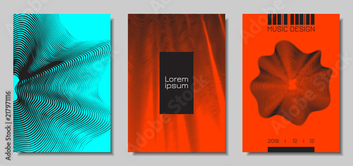 Wave Cover Design Templates Set.