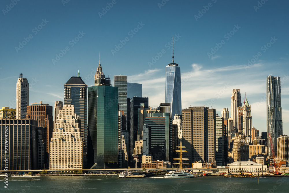 Obraz premium New York Skyline Citiview Manhatten with Freedom Tower World Tra