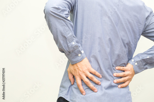Backache, Back pain symptom and office syndrome concept