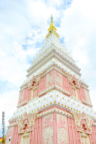 “Wat Phrathat Renu Nakhon” Temple, Thai Traditional Pink Temple in Renu Nakhon District, Nakhon Phanom, Thailand