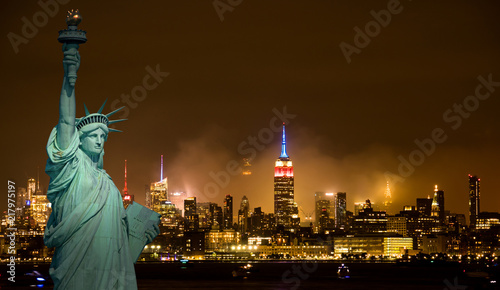 Empire State Building after July 4th Independence day fireworks