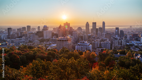 Montreal sunrise from Mont Royal