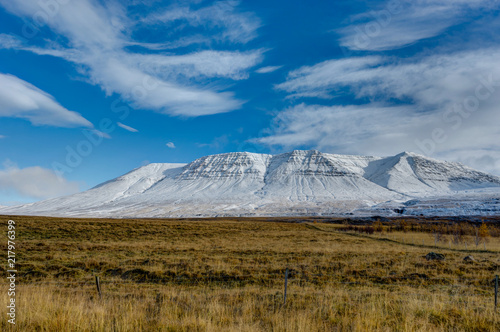 Winter in the mountains. Christmas landscape on a sunny morning.