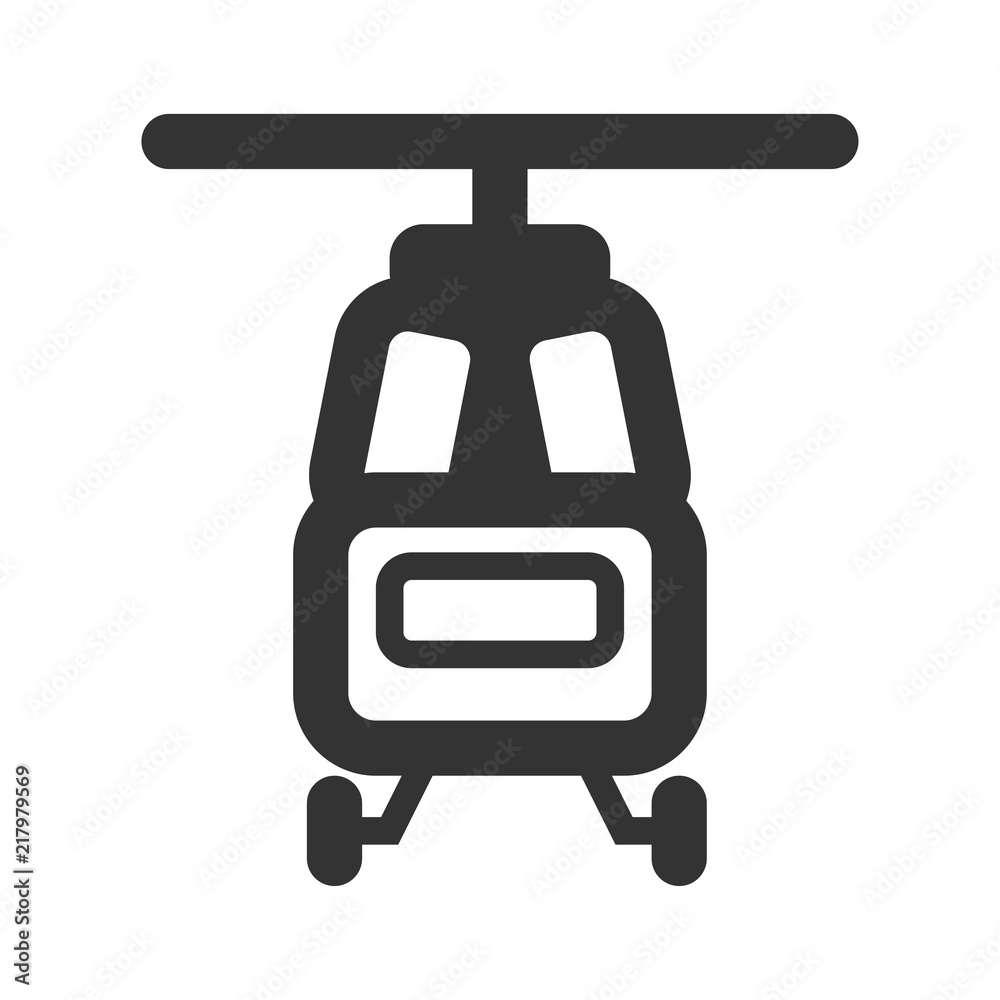 Helicopter Line Icon Vector