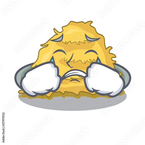 Crying hay bale mascot cartoon photo