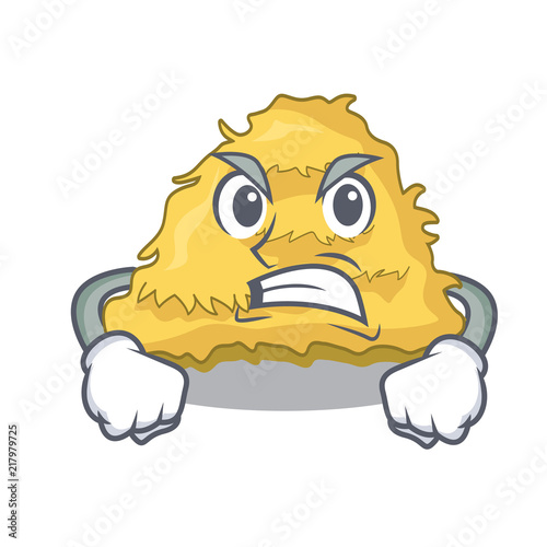 Angry hay bale mascot cartoon photo