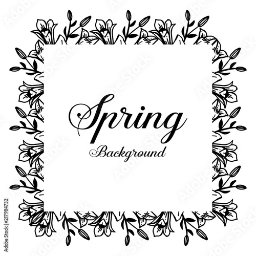 Spring background with flower hand draw vector illustration