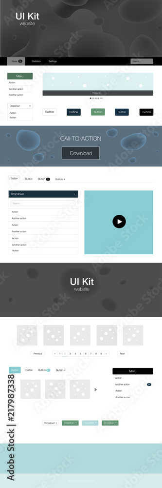 Light Blue, Green vector web ui kit with lamp shapes. Light Blue, Green vector web ui kit with lamp shapes.