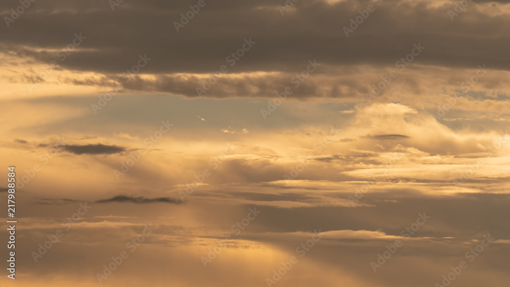 Evening golden clouds and sky
