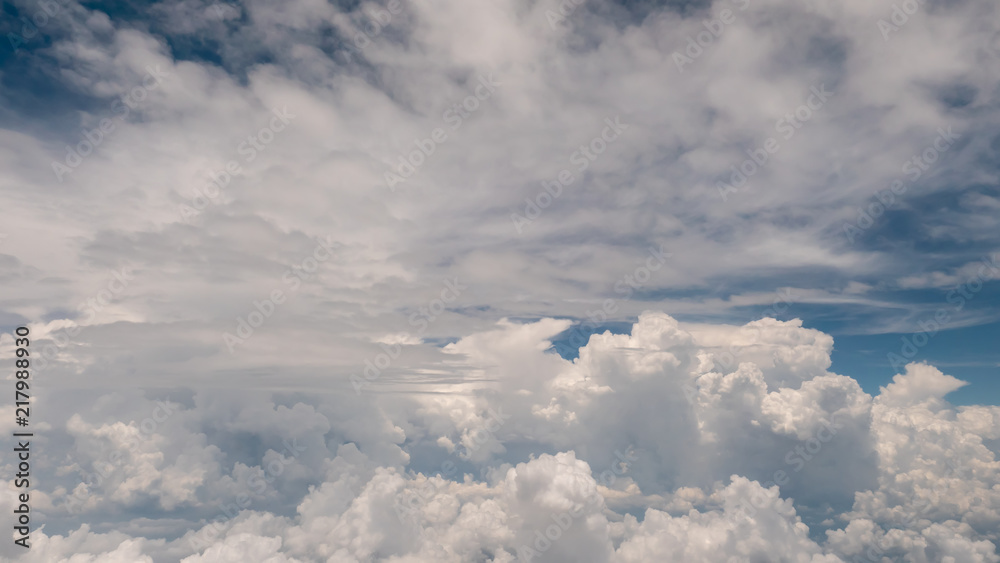 Beauty sky and clouds in nature look from the plane window Beauty sky and clouds in nature look from the plane window