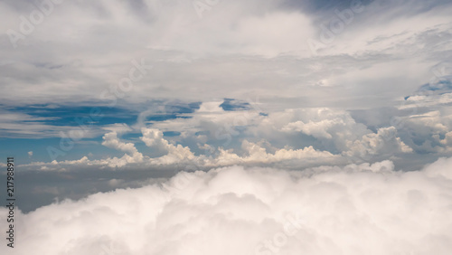 Fototapeta Naklejka Na Ścianę i Meble -  Beauty sky and  clouds in nature look from the plane window