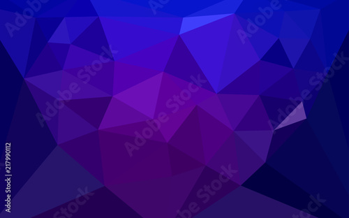 Dark Purple, Pink vector shining triangular backdrop with a heart in a centre.