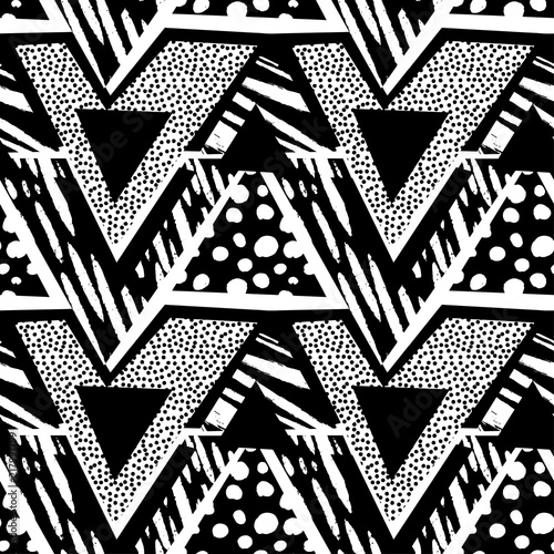Abstract geometrical seamless rough grunge pattern, modern design template.