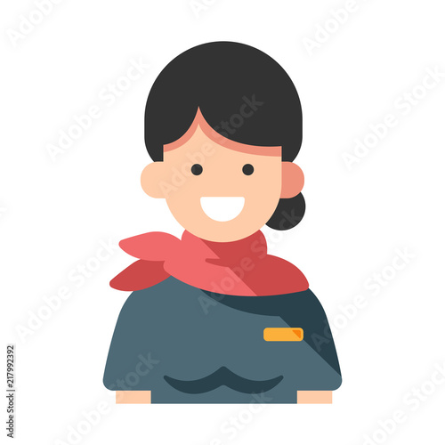 Cabin crew flat illustration