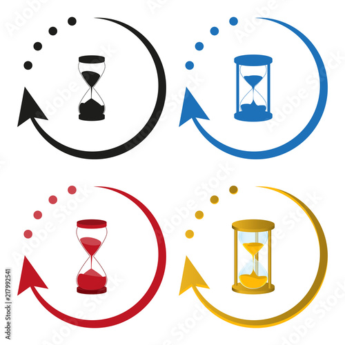 Timer icon with sandwatch hourglass set