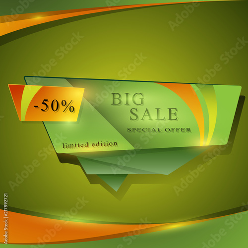 The logo with Mega sale message
