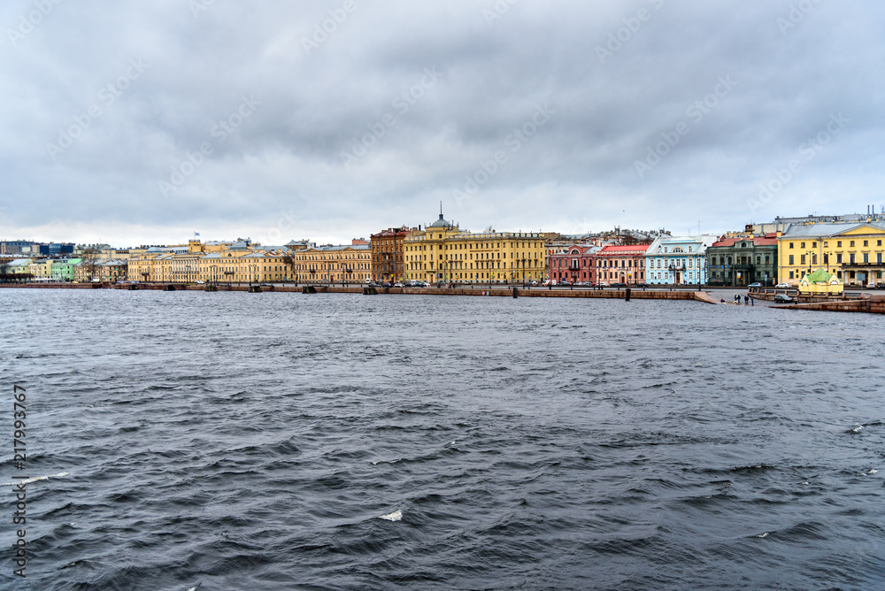 View of Lieutenant Schmidt Embankment. Saint Petersburg. Russia