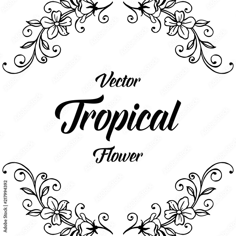 Flower design frame for tropical card vector illustration Flower design frame for tropical card vector illustration