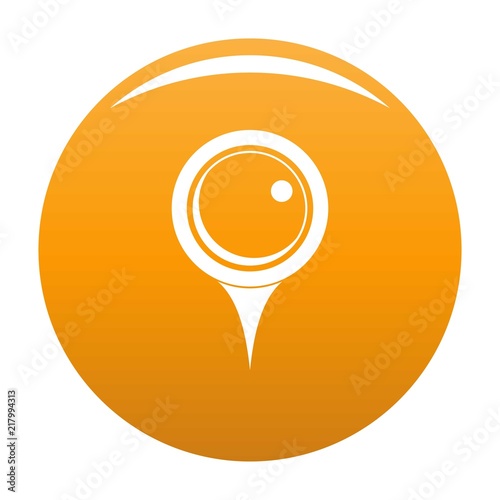 Locate pin icon. Simple illustration of locate pin vector icon for any design orange