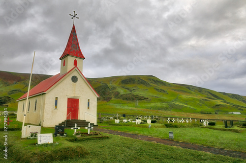 Church near the black beach