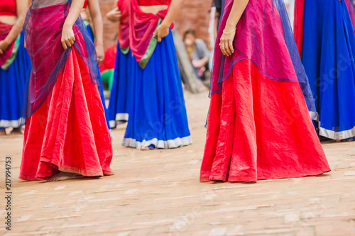 Bollywood Dancers with Colorful Dress in a Row