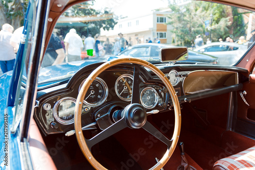 Inside of an old car at the car show © Vlad