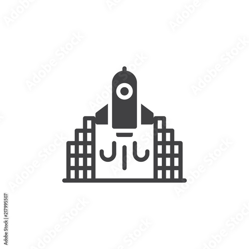 Rocket launch vector icon. filled flat sign for mobile concept and web design. Startup solid icon. Symbol, logo illustration. Pixel perfect vector graphics
