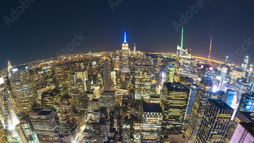 New York City at night  fisheye view