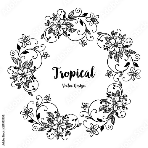 Tropical floral card vector design illustration collection