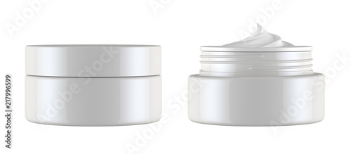 cosmetics jar isolated on white background, 3D rendering